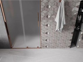Mexen Velar, posuvné sprchové dvere do otvoru 120 cm, 8mm sklo námraza, ružové zlato, 871-120-000-31-60