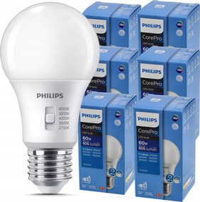 6x stmievateľná LED žiarovka E27 8W 806lm 5CCT CorePro 2700K - 6500K