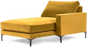 Žltá zamatová leňoška Kooko Home Harmony, pravý roh