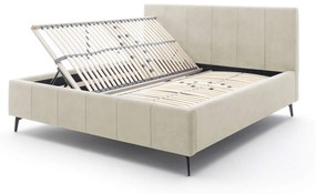 Čalúnená posteľ zallino s úložným priestorom 160 x 200 béžová MUZZA