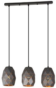 ITALUX MDM-3480/3 GR+GD - Luster na lanku HARLEY 3xE27/40W/230V antracit