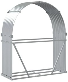 Držiak na polená strieborný 120x45x140 cm pozinkovaná oceľ