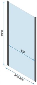 Rea - Pevná stena pre sprchovací kút Nixon-2 90 x 190 cm, REA-K5011