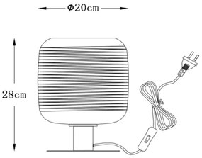 Lucide 70583/01/11 - Stolná lampa ERYN 1xE27/60W/230V