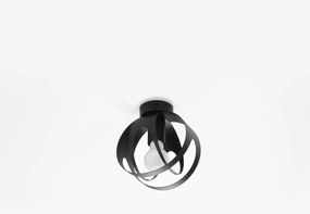 Stropné svietidlo Tulos, 1x čierne kovové tienidlo