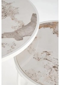 Sada 2 ks konferenčných stolíkov AURORO, béžová/biela