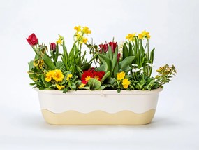Plastia Samozavlažovací kvetináč Mareta 60 cm - béžová Háky: Ne