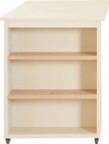 Béžová vyvýšená detská posteľ s úložným priestorom bez roštu 90x200 cm Studio – Roba