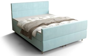 Manželská posteľ Boxspring 140 cm Flu Plus Comfort (svetlomodrá) (s matracom a úložným priestorom). Vlastná spoľahlivá doprava až k Vám domov. 1055951