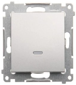 DW1L/43 Jediný vypínač s podsvietením strieborný mat