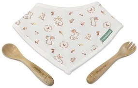 Sada podbradníka a dreveného príboru Bunny