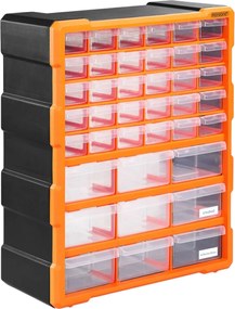 Organizér Damir s 39 priehradkami čierny/oranžový