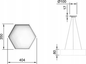 LED luster na lanku LED/20W/230V, čierny