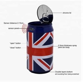 Bezdotykový odpadkový kôš 30l nápojová plechovka strieborná