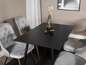 Dipp Velvet Lyx stolová súprava čierna/sivá
