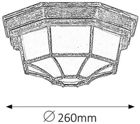 Rabalux 8376 - Vonkajšie stropné svietidlo MILANO 1xE27/100W/230V