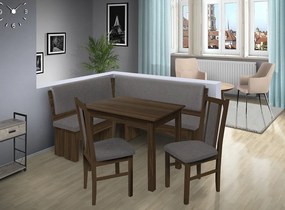 Nabytekmorava Rohová lavica Chicago 14-18 farba lamina: orech 729, čalúnenie vo farbe: SCALA šedá 92