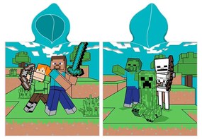 Carbotex Detské pončo Minecraft Time to Mine, 50 x 115 cm