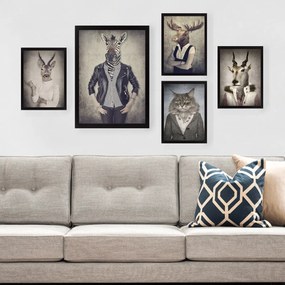 Sada obrazů Animal Heads 5 ks