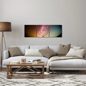 Obraz - obloha plná hviezd (s hodinami) (90x30 cm)