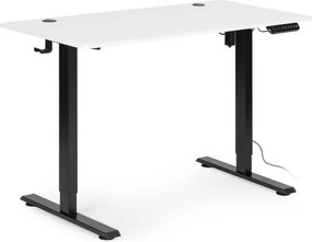Elektrický nastaviteľný stôl 120 x 60 cm, nastaviteľná výška 72-117 cm, biely
