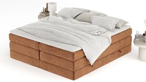 Oranžová boxspring posteľ s úložným priestorom/bez čela 160x200 cm Juniper – Maison de Rêve
