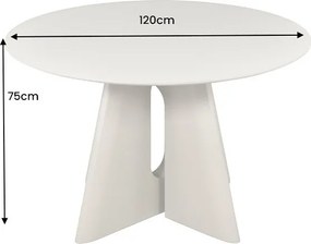 Okrúhly jedálenský stôl Yenibeth 120 cm sivo-béžový