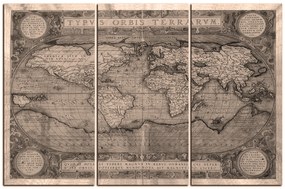 Obraz na plátne - Starožitná mapa sveta 1102FB (105x70 cm)