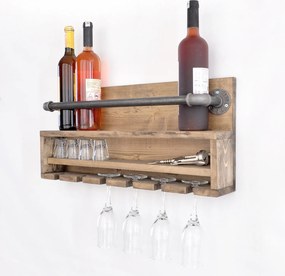 Kuchyňská police BORURAF černá/ořech