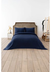 Tmavomodrý pléd 200x220 cm Waffle – Mijolnir