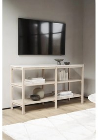 Hnedo-béžový konzolový stolík s doskou z kameňa 140x40 cm Orwel - Rowico