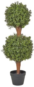 Umelá rastlina v kvetináči 92 cm BUXUS BALL TREE Beliani