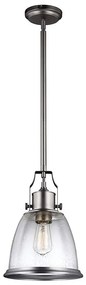 Feiss FE-HOBSON-P-M-SN - Luster na tyči HOBSON 1xE27/60W/230V strieborná