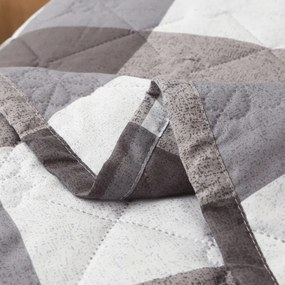 Letná prikrývka CUBE 140x200 cm, sivo-biela