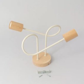 Prisadený luster OXFORD 2xE27/15W/230V borovica/krémová