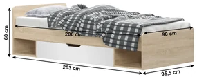 Jednolôžková posteľ 90 cm Thornham  1S/90 (s úl. priestorom) (biela). Vlastná spoľahlivá doprava až k Vám domov. 1006308