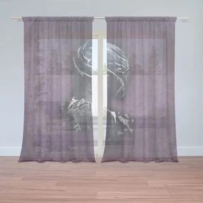 Sablio Záclony BLACK PANTHER z profilu Fialový hmlistý: 2ks 150x250cm