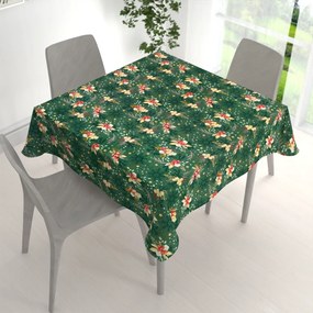 Biante Bavlnený štvorcový obrus Sandra SA-713 Vianočné cezmíny na zelenom 60x60 cm