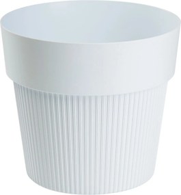 PLASTOVÝ KVETINÁČ SILVA LINE 16X14 CM BIELA