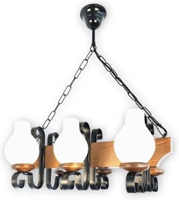 Brilagi - Luster na reťazi QUEEN 6xE14/40W/230V buk/orech