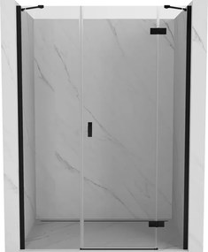 Mexen Mist-H, 1-krídlové sprchové dvere pravé 135 cm, číre sklo, čierny profil, 8A5-135-001-70-00-P