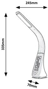 Rabalux - LED Stmievateľná dotyková stolná lampa s displejom LED/5W/230V čierna