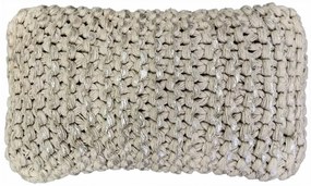 Béžovo-strieborný vankúš s veľkými okami Kian Rope - 30*50 cm