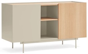 Nízka komoda v dekore duba v béžovo-prírodnej farbe 130x78 cm Otto – Teulat