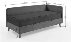Béžová čalúnená jednolôžková posteľ s úložným priestorom 90x200 cm Cabana – Meise Möbel