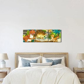 Obraz - Dinosauria (s hodinami) (90x30 cm)