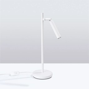 Stolná lampa Pastelo, 1x biele kovové tienidlo