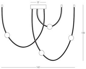 Zambelis 22248 - LED Stmievateľný luster na lanku LED/42W/230V zlatá