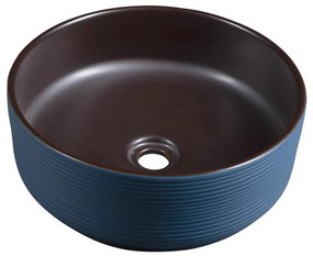 Sapho - Umývadlo na dosku PRIORI, priemer 41 cm, hnedé/modré