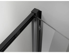 Mexen Exo, skladacie dvere do otvoru 80x200 cm, 6mm číre sklo, čierny profil, 816-080-000-70-00